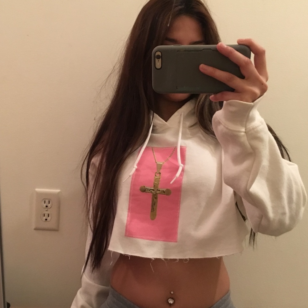 Cross necklace hoodie
